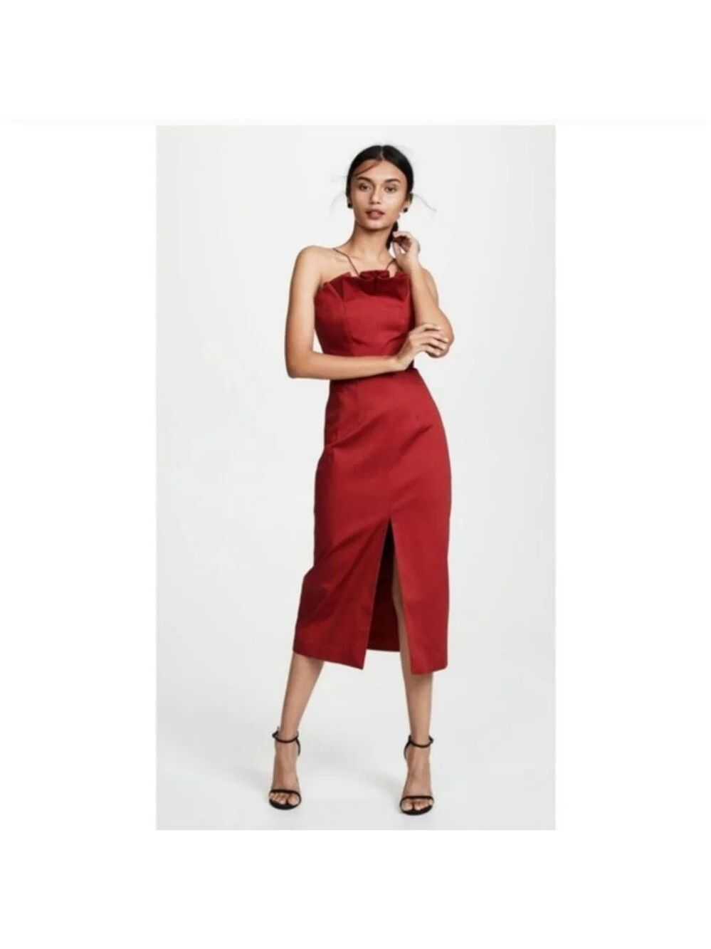 C/MEO Collective Red Only You Midi Dress Size L